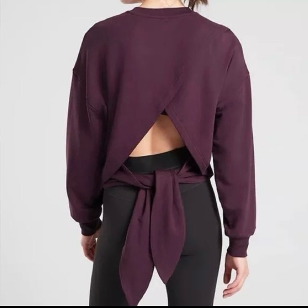 Athleta Purple Tie-Back Sweatshirt Size Small NWT